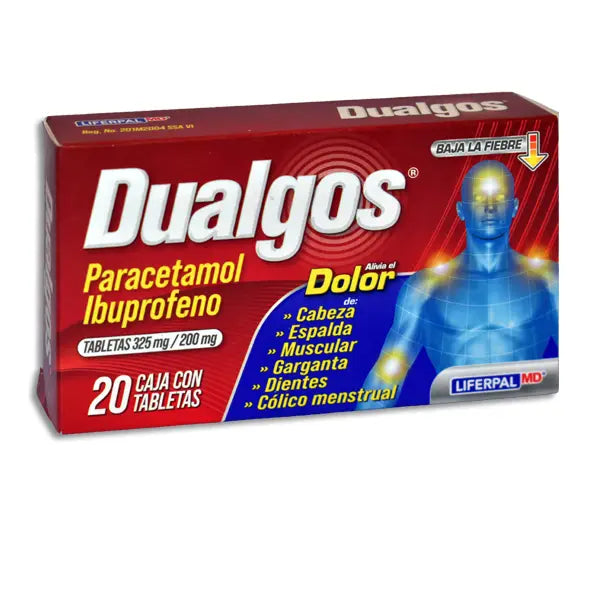 DUALGOS PARACETAMOL/IBUPROFENO 325/125 20 tabs
